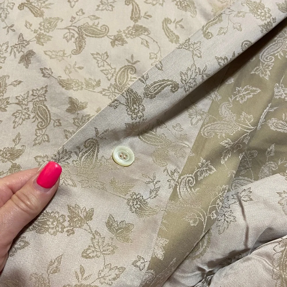 RARE Williams Sonoma paisley reversible king duvet & 2 pillow king shams Italian